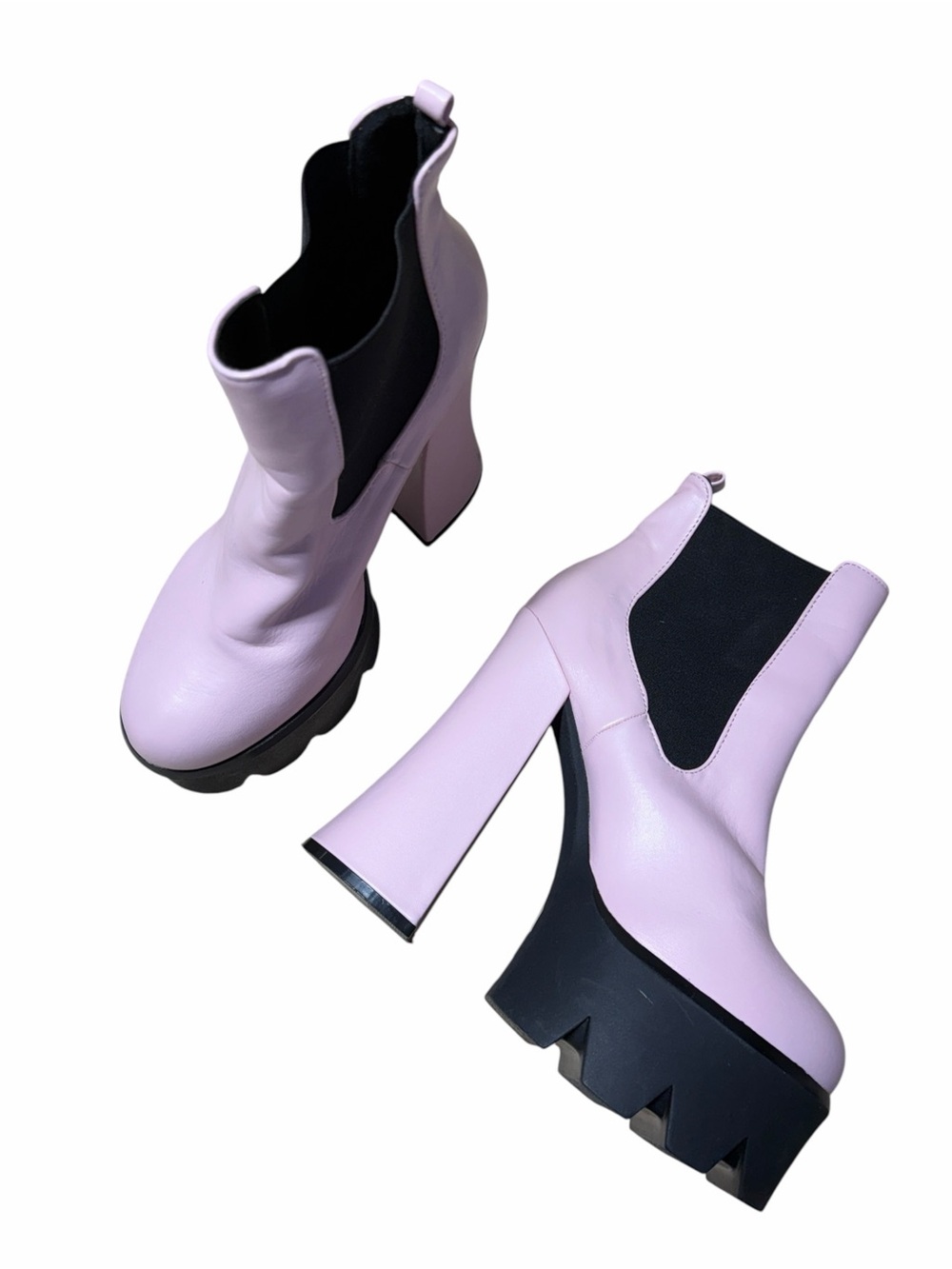 Miss Lola Pastel Pink Chunky Platform Ankle Boots Womens 9